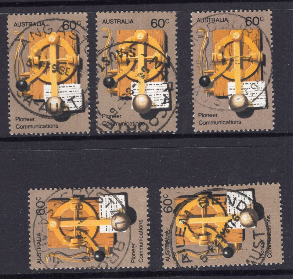 1972 60c Pioneer Morse Key Switch Telegraph Australia SA TOWN CDS x 5     LOT A - Image 1 of 1