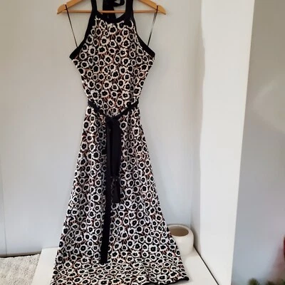 Vestido Suéter Diane von Furstenberg x Target POPPY XXL Negro Blanco Halter Midi Foto 1 de 4