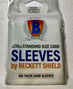 100 unidades Beckett Shield tamaño estándar 130pt fundas gruesas para tarjetas - nuevas en percha - Imagen 1 de 2