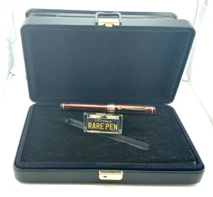 Bexley Fountain Pen Ebonite RIPPLE LE 50 14K SOLID GOLD TRIM 14K Med nib MINT - Picture 1 of 8