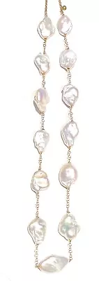 Collana diWa Jewels Perle Barocche Freshwater Argento Sterling placcato Oro - Immagine 1 di 4
