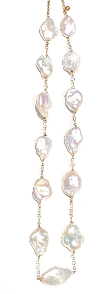 Collana diWa Jewels Perle Barocche Freshwater Argento Sterling placcato Oro - Immagine 1 di 4