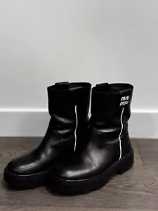 Authentic Miumiu Leather Boots Size 36 Good Condition - Bild 1 von 4