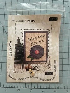 Tiny Dresden May "Bring May Flowers" Mini Quilt Pattern by Suzn Quilts-6x8" - Picture 1 of 3