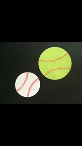 Baseball Or Softball Die Cuts Or Tags - Set Of 12 Or 24 - Picture 1 of 1