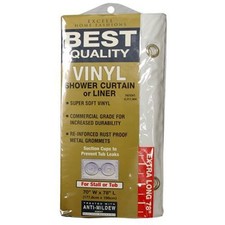 Bath Decor White 70X78" Vinyl Shower Curtain Liner/Metal Grommets/Suction Cups