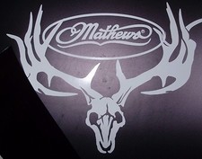 Mathews deer skull all white die cut 10" wide 9" tall