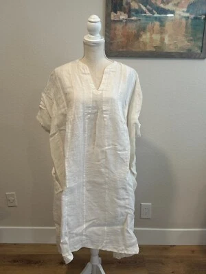 Handmade in India 100% Handwoven Linen Oversized Dress Cover Up Charity DS08 - Image 1 of 4