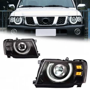 For Nissan Patrol Y61 LED Headlights 2005-2022 Front DRL Signal Projector Lens - Picture 1 of 9