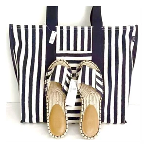 Set of 2 GAP Navy/White Striped Tote/Handbag & Sandals Set $118.00 - Picture 1 of 9