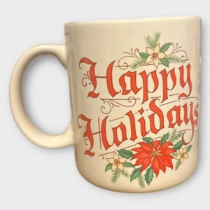 Vintage 1986 Hallmark Cards Tassen Frohe Weihnachten Happy Holidays Kaffeebecher - Bild 1 von 5