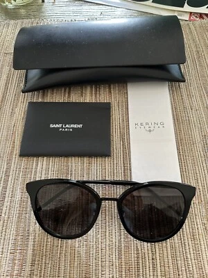 Очки солнцезащитные Saint Laurent SL446/F кошачий глаз черные новые с ценниками - Изображение 1 из 4