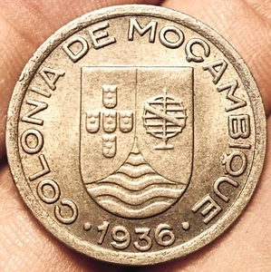Portugiesisch Mosambik 50 Centavos 1936 Münze (aUNC! RAR!) - Bild 1 von 2