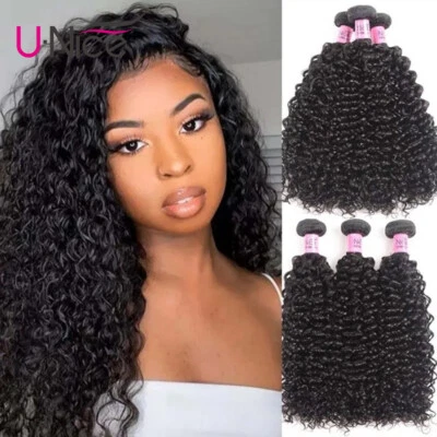 Paquetes rizados brasileños UNICE cabello extensiones de cabello humano cabello virgen tejido trama Foto 1 de 4