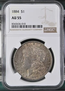 1884 Morgan Dollar NGC Certified AU55 - Picture 1 of 2