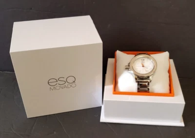 Reloj suizo de cuarzo ESQ Movado Fusion esfera blanca acero inoxidable para dama 07101404 Foto 1 de 4