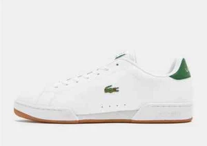 Lacoste Carnaby Cupsole Leather Shoes in White and Green Trainers - Picture 1 of 6