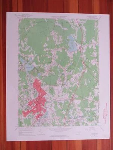 Mapa de ratón original vintage del USGS de Taunton Massachusetts 1964 - Imagen 1 de 1
