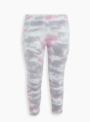 Calça Legging Torrid 1 Feminina 14 16 1X Crop Feminina Plus Tie Dye Rosa Cinza  - Imagem 1 de 4