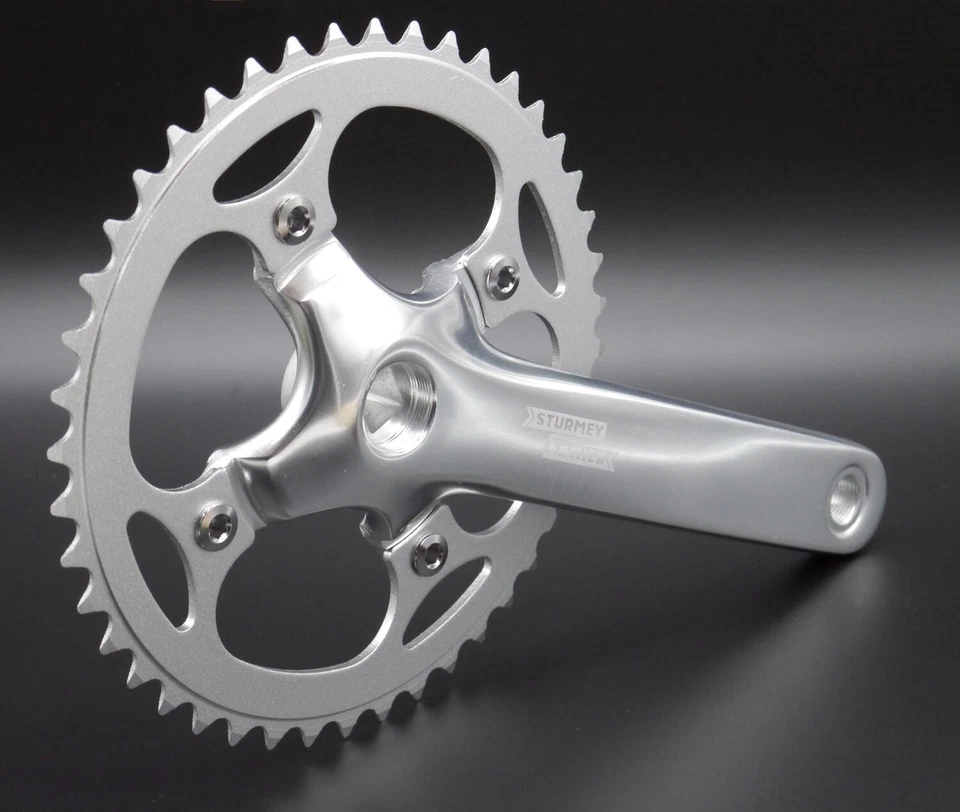 STURMEY ARCHER Polished Kurbelgarnitur silber poliert 170mm Vierkant 42 44 Zähne - Bild 1 von 1