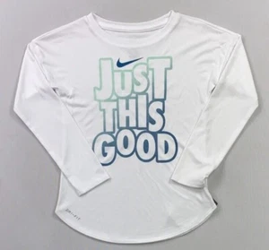 Little Girl's Nike Tee Athletic Cut Dry Dri-Fit Scoop Bottom Long Sleeve Shirt - Picture 1 of 5