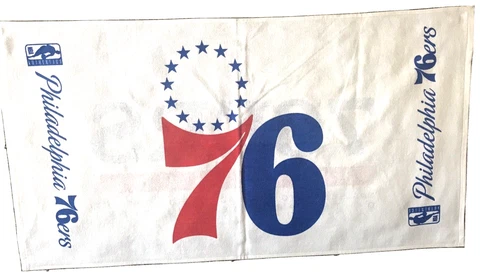 Sixers NBA Philadelphia 76ers Basketball Two Sided Bench Towel Red White & Blue Cover