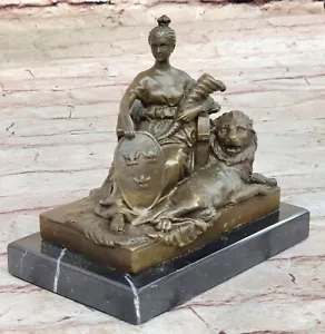 Roman Goddess Prosperity Lady Luck Fortuna 100% Real Bronze Statue Sculpture - Picture 1 of 10