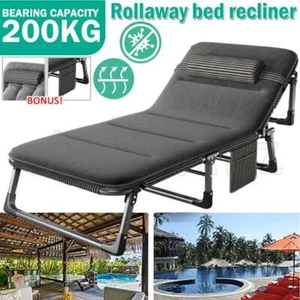 Single Mattress Foldable Camping Mat Recliner Bedding Portable Folding Bed AUS - Picture 1 of 12