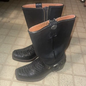 Harley-Davidson® Women's 7 Bleckley 10-Inch Black Motorcycle Boots D83940 - Picture 1 of 10