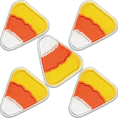 Candy Corn Patches (5-Pack) Halloween Embroidered Iron On Patch Applique - Image 1 of 4