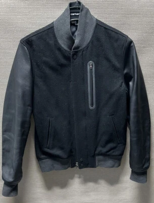 Chaqueta Nike Lab Destroyer para hombre talla M 827047-010 negra lana cuero muestra Foto 1 de 4