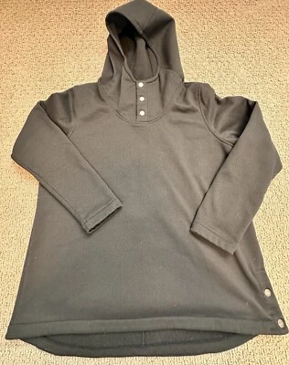 The North Face Hoodie Womens XL Black Snap Button Fleece Pullover Casual Outdoor - Image 1 of 4