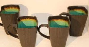 Galaxy Jade de Baum Brothers 4 tazas cuadradas interior verde 14 oz - Imagen 1 de 10
