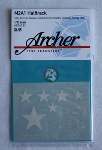Archer 1/35 M2A1 Half-track Markings 10th AD, 61.AB, Co. C, Germany 1945 AR35232 - Bild 1 von 1