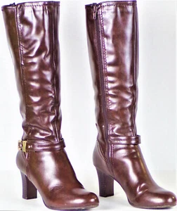 MADELINE size 7M SERENITY brown knee-high high-heel boots all synthetic material - Picture 1 of 12