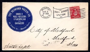 US 1906 ADVERTISING UNDERWEAR & HOSIERY BEDFORD WILLIS CO. OF BOSTON, MASS. - Picture 1 of 2