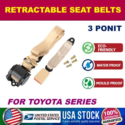 Cinturón de seguridad ajustable retráctil beige de 3 puntos para Toyota 4Runner 1998-2019 Foto 1 de 4