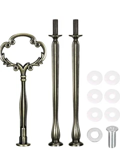 4-Set 3 Tiers Cake Plate Cupcake Stand Rack Fittings Handle Rod Wedding Party - Picture 1 of 4