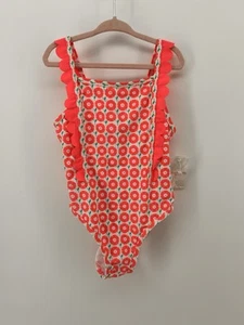 Tommy Bahama Girls One-Piece Swimsuit Pink Floral Print Scallop Trim Size 6 NWT - Picture 1 of 4