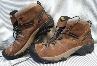 KEEN DRY ВОДОНЕПРОНИЦАЕМЫЙ EUC!! КОРИЧНЕВЫЙ КОЖАНЫЙ 1008418 TARGHEE II ТУРИСТИЧЕСКИЕ БОТИНКИ SZ:17M - Изображение 1 из 4