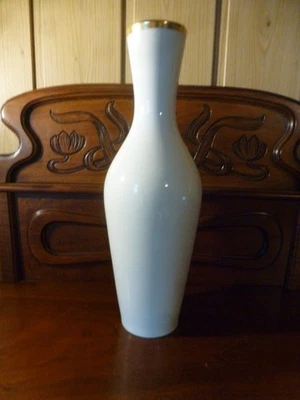 Porzellan Vase,, weiß m.Goldrand, 29cm hoch, oberer Durchmesser 5cm,Fürstenberg - Bild 1 von 4