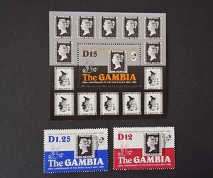 Gambia 1990 Anniversary black Penny 150 years MNH - Picture 1 of 1