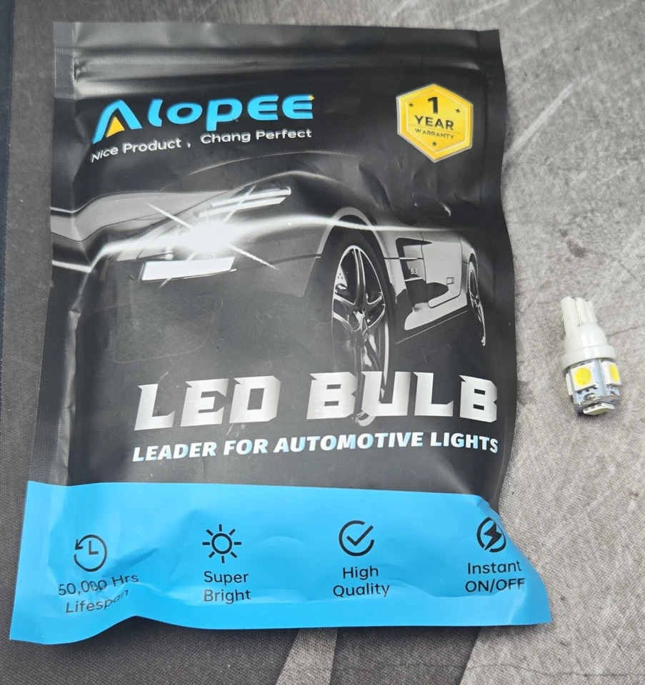 Alopee 194 LED Bulb T10 Wedge LED Bulb 5SMD 5050 Chips 168 LED Bulb 921 2825 - Image 1 of 1