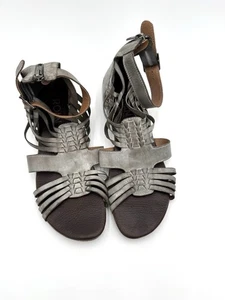 Sandalias de gladiador de cuero Roan By Bed Stu para mujer 8 grises envejecidas - Imagen 1 de 7