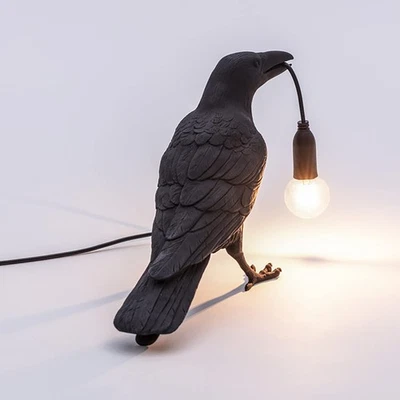 Raven Table Lamp, Lifelike Resin Raven Light, Art Deco Decor Wall Light, Mode... - Image 1 of 4