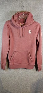 Sudadera con capucha Carhartt para mujer talla pequeña. Color salmón/coral. - Imagen 1 de 9