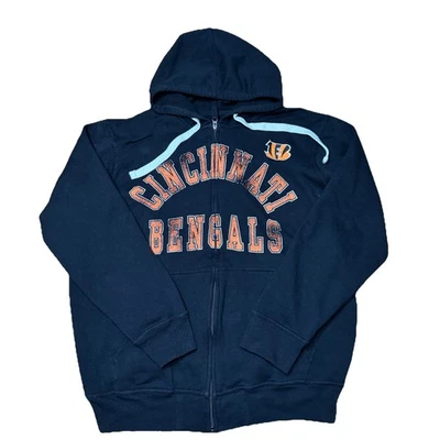 NFL G-III Apparel, Black Full Zip Hoodie Cincinnati Bengals & Logo Size Large - Image 1 of 4