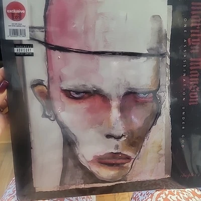Marilyn Manson One Assassination Under God Vinyl Red Black WhiteSplatter Creased - Image 1 of 3