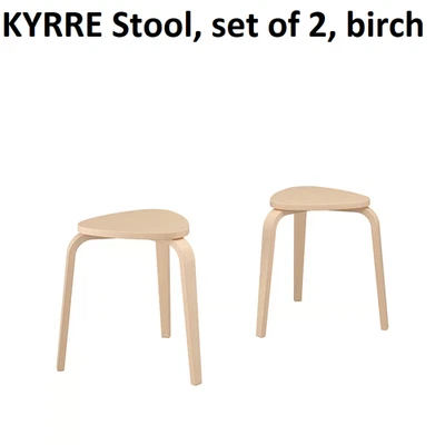 IKEA KYRRE Stool Set of 2 Birch Wooden Stackable Chair Modern Minimalist Seating - Image 1 of 2