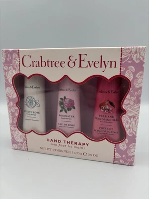 Crabtree & Evelyn Handtherapie Creme Geschenkset - Rose/Rosenwasser/Magnolie (3x25g)